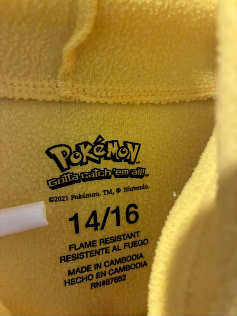 Pokemon Pikachu Kids Hooded Blanket Sleeper Pajamas Size XL 14/16